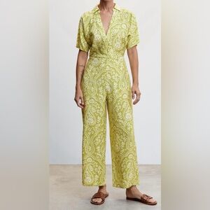 MANGO Printed Wrap Jumpsuit